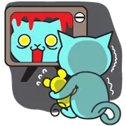 Blue Cat Sticker 34