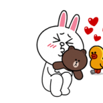 Brown & Cony Lonely Hearts Tanggal Stiker 1