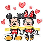 Lovely Mickey dan Minnie pelekat 1