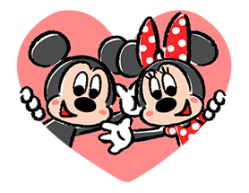 Lovely Mickey dan Minnie pelekat