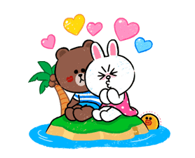 Brown & Cony in Love Stickers