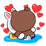 Brown & Cony in Love Autocollants 3