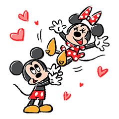Belle Mickey et Minnie Autocollants 16