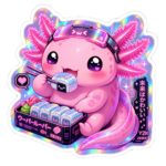 Axolotl Stickers - Cyber-Y2K Style 14