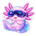 Axolotl Stickers - Cyber-Y2K Style